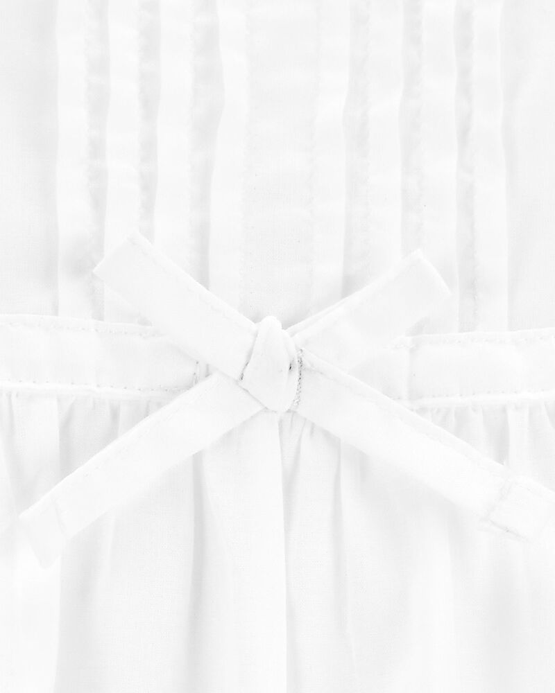 Baby Textured Eyelet Dress- White, image 4 of 5 slides
