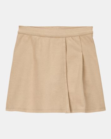 Girls Ponte Knit Uniform Skort - Khaki, 