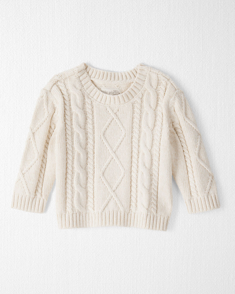 Baby Organic Cotton Cable Knit Sweater , image 1 of 5 slides