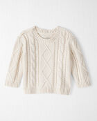 Baby Organic Cotton Cable Knit Sweater , image 1 of 5 slides