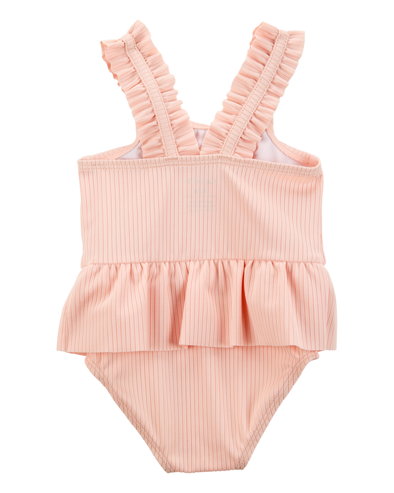 Baby 2-Piece Sun Hat & Ruffle 1-Piece Swimsuit Set, image 3 of 6 slides