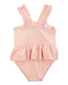 Baby 2-Piece Sun Hat & Ruffle 1-Piece Swimsuit Set, image 3 of 6 slides