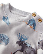Baby Boy Midnight Forest Print Fleece Set Made with Organic Cotton, image 2 of 4 slides