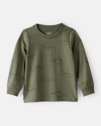 Baby Boy Dinosaur Print Long-Sleeve Tee - Green, 