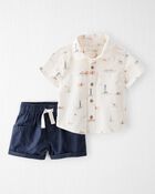 Baby Boy 2-Piece Set Made with Organic Cotton in Coastal Vacation Print, image 1 of 6 slides