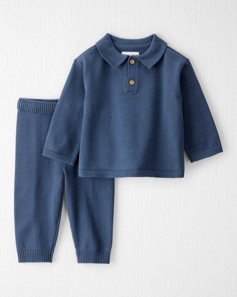 Baby Boy 2-Piece Organic Cotton Sweater Knit Set, image 1 of 5 slides