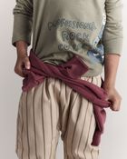 Toddler 'Rock Collector' Long-Sleeve Relaxed Graphic Tee - Olive, image 4 of 7 slides