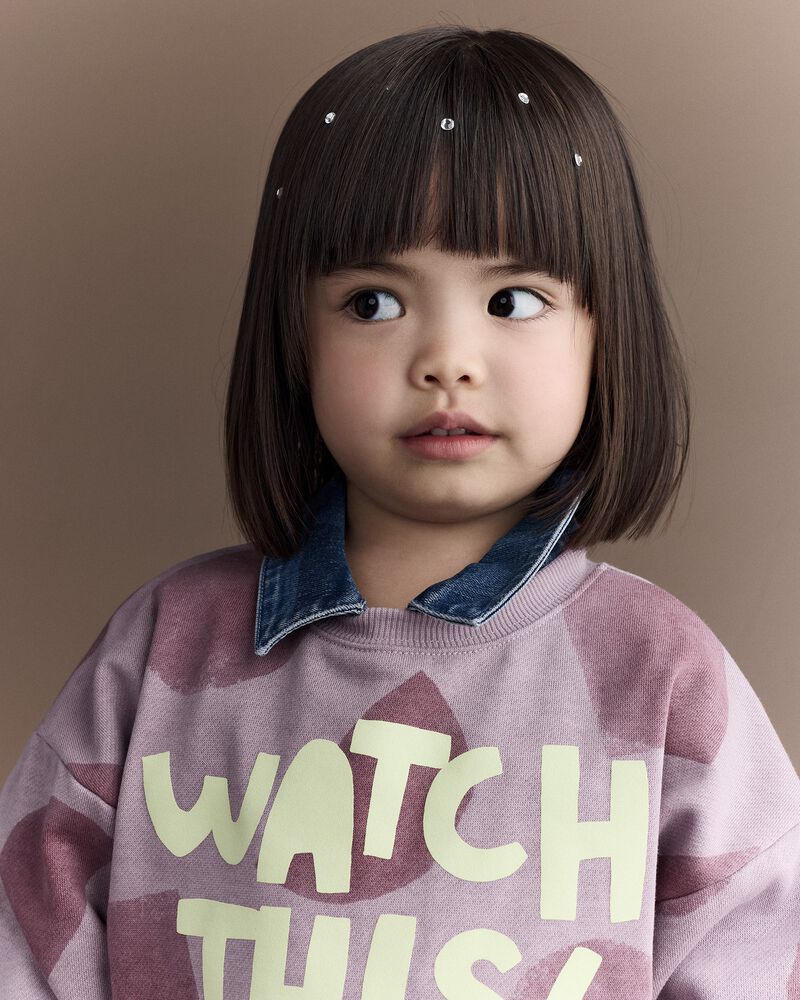 Toddler Watch This!' Shapes Dolman-Sleeve Sweatshirt - Mauve , image 5 of 6 slides