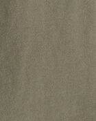 Girls 2-Piece Smiley Face Sweatshirt & Cargo Pants Set - Olive, image 4 of 6 slides