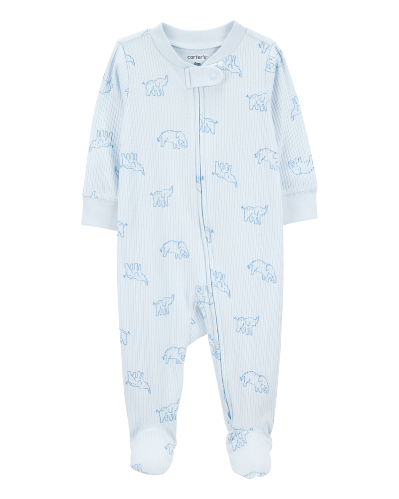 Baby 2-Pack Print 2-Way Zip Sleep & Play Pajamas, image 2 of 5 slides