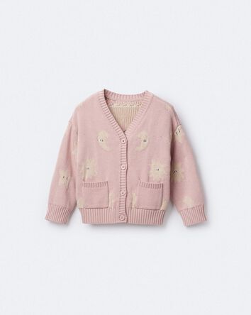 Toddler Girl Star & Moon Pocket Cardigan - Light Pink, 