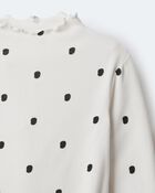 Toddler Girl Polka Dot Mock Neck Long-Sleeve Top - Ivory, image 6 of 6 slides