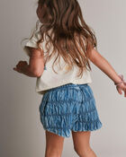 Toddler Girl Ruched Shorts in Chambray, image 5 of 7 slides