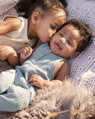 Baby Boy Organic Cotton Gauze Overall, image 5 of 6 slides