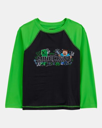 Boys Minecraft&reg; Long-Sleeve Rashguard Swim Top - Green, 