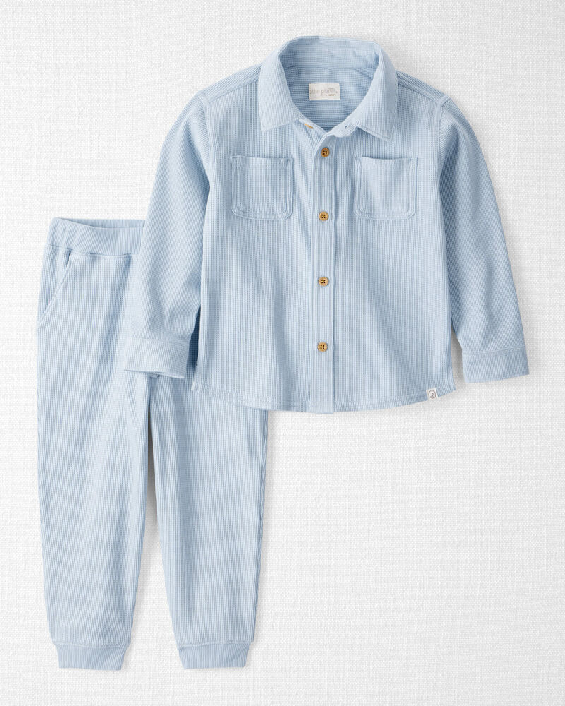 Toddler Boy 2-Piece Organic Cotton Waffle Knit Set, image 1 of 4 slides