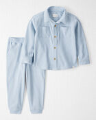 Toddler Boy 2-Piece Organic Cotton Waffle Knit Set, image 1 of 4 slides