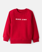 Toddler Boy DayDream Fleece Christmas Nice List Long-Sleeve Pullover Sweatshirt - Red, image 1 of 4 slides