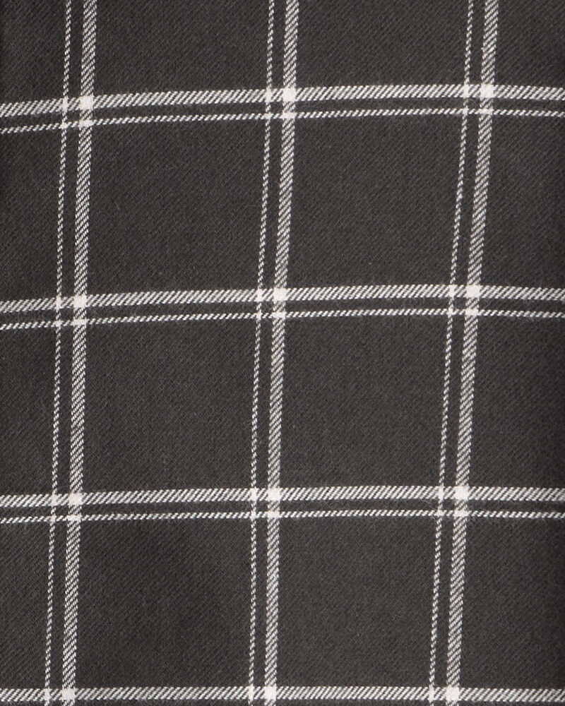 Toddler Boy Plaid Cotton Long-Sleeve Button-Down Shirt - Black, image 2 of 3 slides