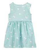 Toddler 2-Piece Starfish Tank Dress & Bike Short Set - Turquoise, image 3 of 9 slides