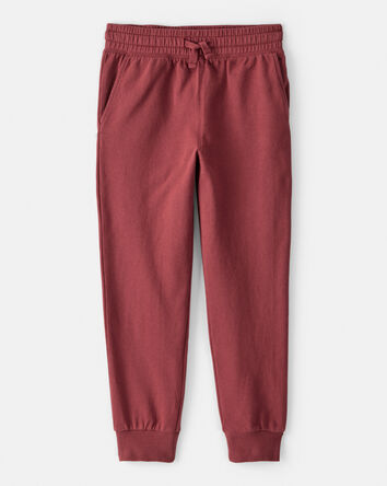 Boys French Terry Active Joggers - Burgundy, 