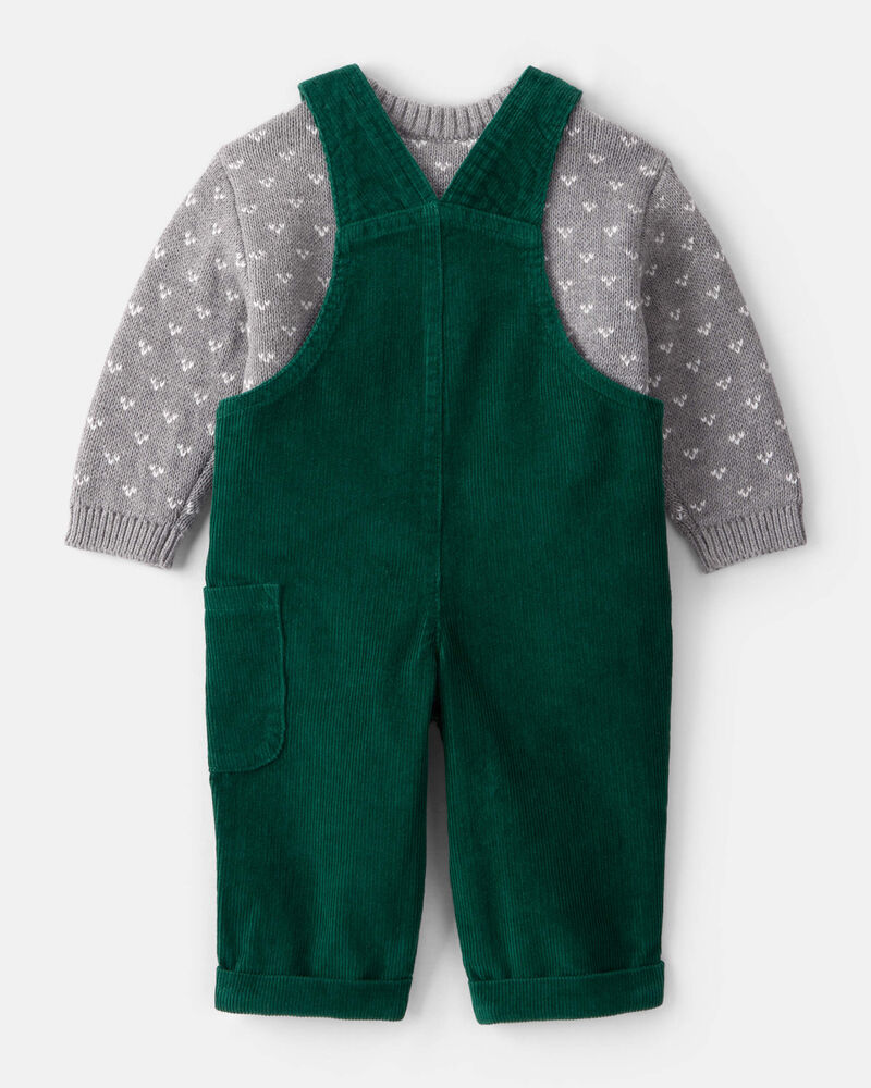 Baby Boy 2-Piece Sweater & Overall Set - Green, image 2 of 6 slides