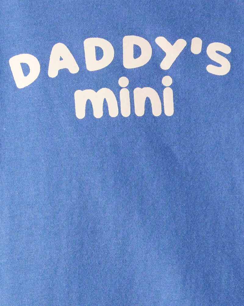 Baby Boy "Daddy's Mini" Cotton Long-Sleeve Graphic Bodysuit - Blue, image 2 of 3 slides