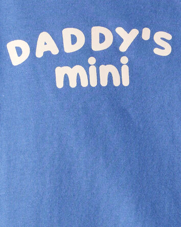 Baby Boy "Daddy's Mini" Cotton Long-Sleeve Graphic Bodysuit - Blue, 