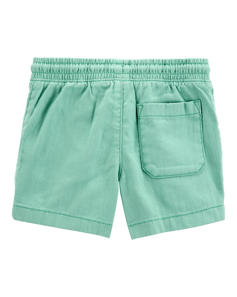 Toddler Pull-On Twill Shorts - Turquoise, image 4 of 6 slides