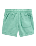 Toddler Pull-On Twill Shorts - Turquoise, image 4 of 6 slides