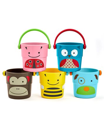 ZOO&reg; Stack & Pour Buckets Baby Bath Toy, 