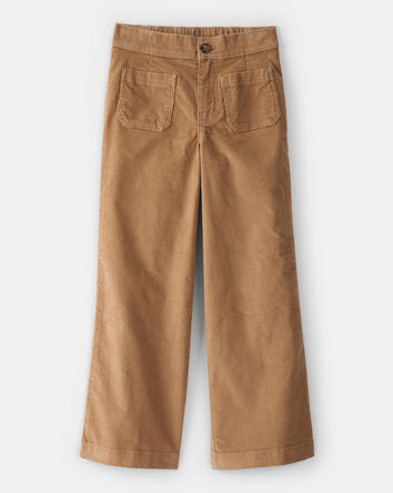 Girls Corduroy Wide-Leg Pants - Brown, 