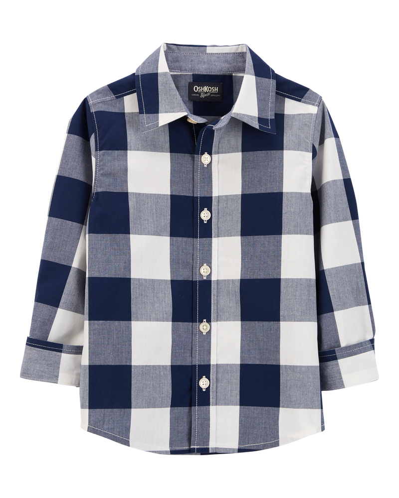Toddler Plaid Button-Front Shirt, image 2 of 4 slides