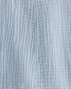 Toddler Organic Cotton Gauze Shortalls in Seal Blue, image 4 of 5 slides