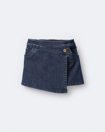 Toddler Girl Asymmetrical Denim Skirt - Blue, 