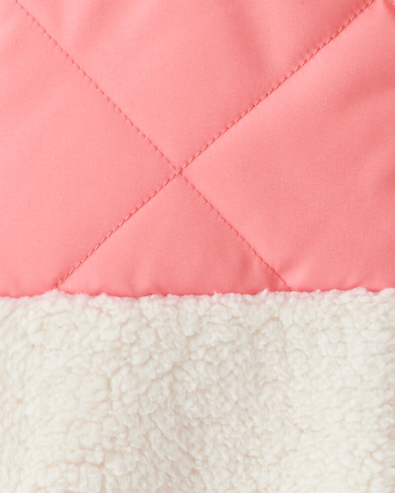 Toddler Girl Sherpa Colorblock Long-Sleeve Midweight Jacket, image 3 of 3 slides