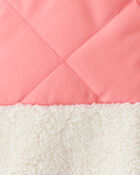 Toddler Girl Sherpa Colorblock Long-Sleeve Midweight Jacket, image 3 of 3 slides