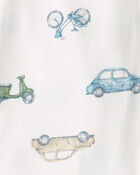 Baby Boy Car Print PurelySoft Footie 1-Piece Pajamas - Ivory, image 4 of 6 slides