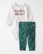 Baby Organic Cotton 2-Piece Merry and Bright Set, image 1 of 4 slides
