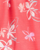 Kid 2-Piece Floral Embroidered Top & Linen Look-Alike Flowy Pull-On Shorts Set - Coral
, image 7 of 7 slides