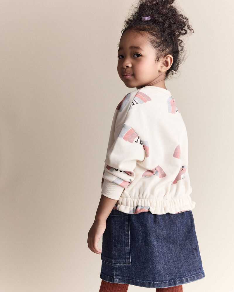 Toddler Girl Denim Skirt with Otter Pockets - Blue, image 4 of 6 slides