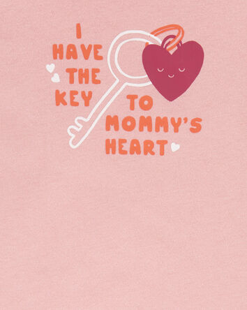 Baby 'Key To Mommy's Heart' Short Sleeve Bodysuit, 