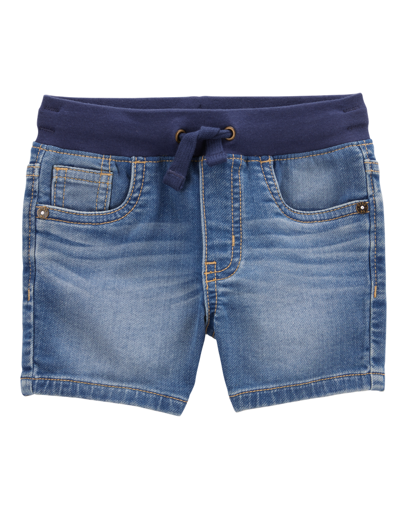 Baby Pull-On Denim Short - Blue Wash, image 1 of 5 slides