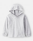 Toddler Boy Cotton Long-Sleeve Hooded Top - Grey, image 1 of 3 slides