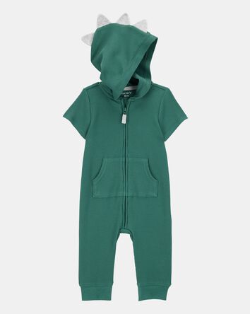 Baby Dinosaur Zip-Up Jumpsuit - Green, 