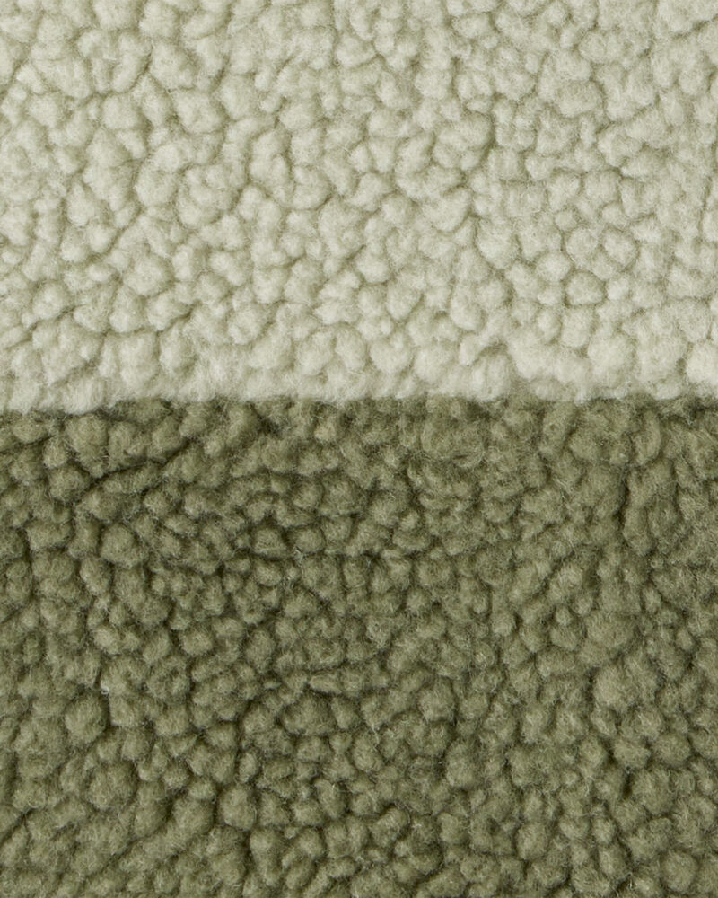 Toddler Boy Sherpa Sleeveless Vest - Green, image 2 of 3 slides