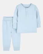 Baby 2-Piece PurelySoft Outfit Set - Blue, image 1 of 5 slides