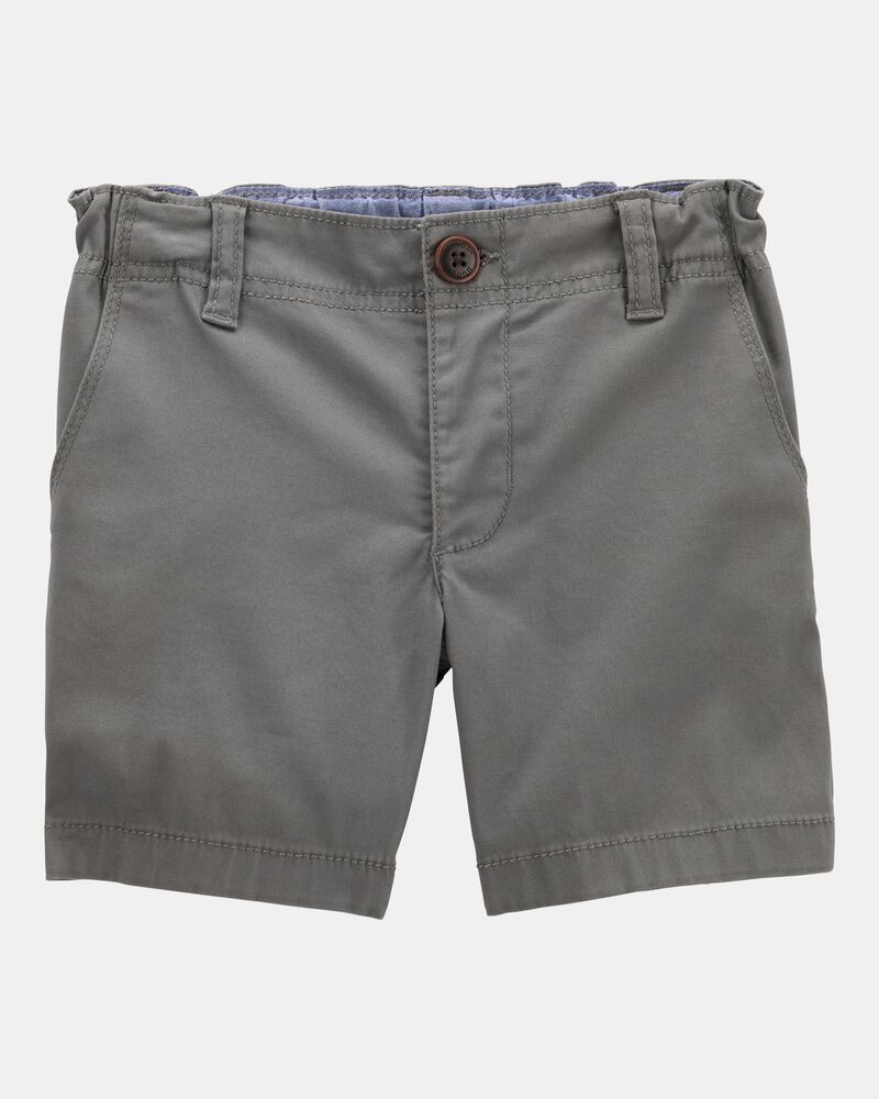 Baby Flat-Front Shorts - Grey, image 1 of 4 slides