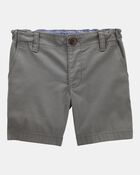 Baby Flat-Front Shorts - Grey, image 1 of 4 slides