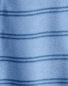 Toddler Boy 1-Piece Striped Fleece Footie Pajamas - Blue, image 2 of 3 slides